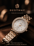 BESTWAY Luxe Crystal Watch – Rose Gold Edition