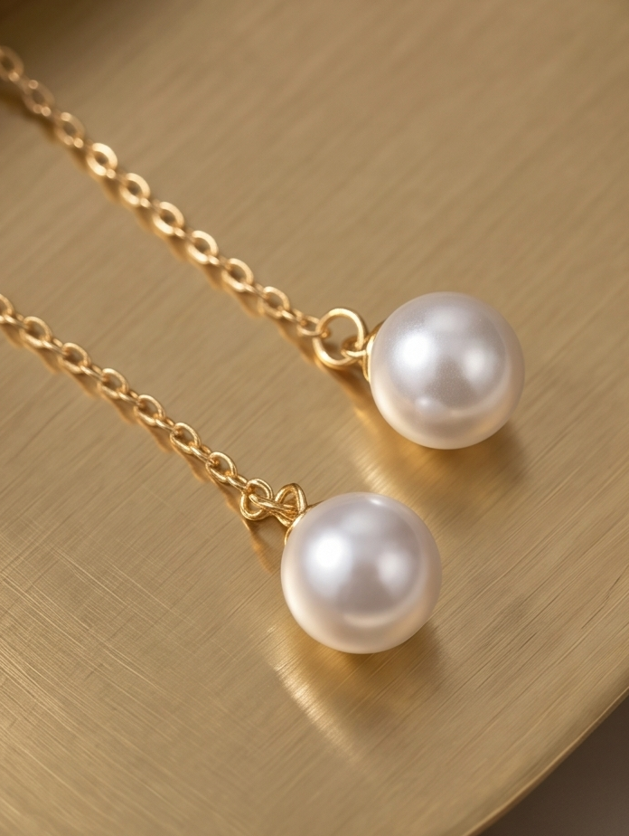 Adastra Jewels: The Celestial Clover Pearl Lariat Necklace
