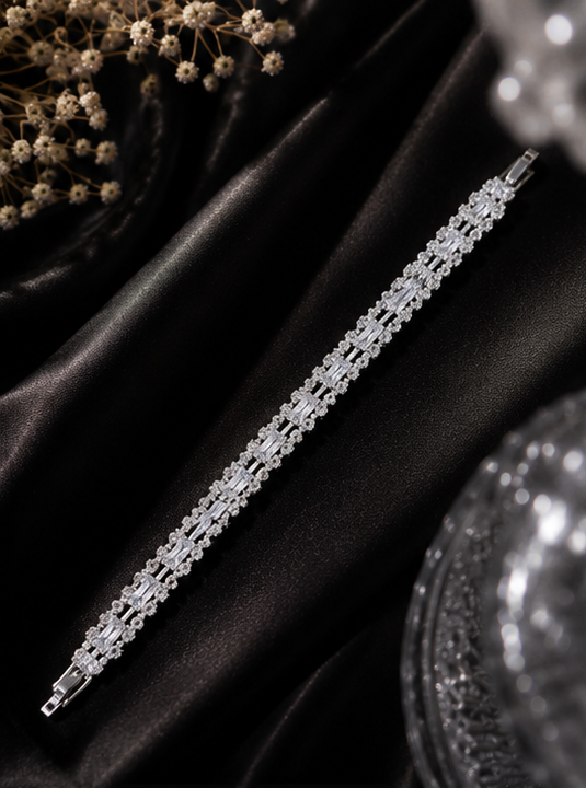 HH Eternity Luxe Bracelet – Silver Crystal Tennis Bracelet