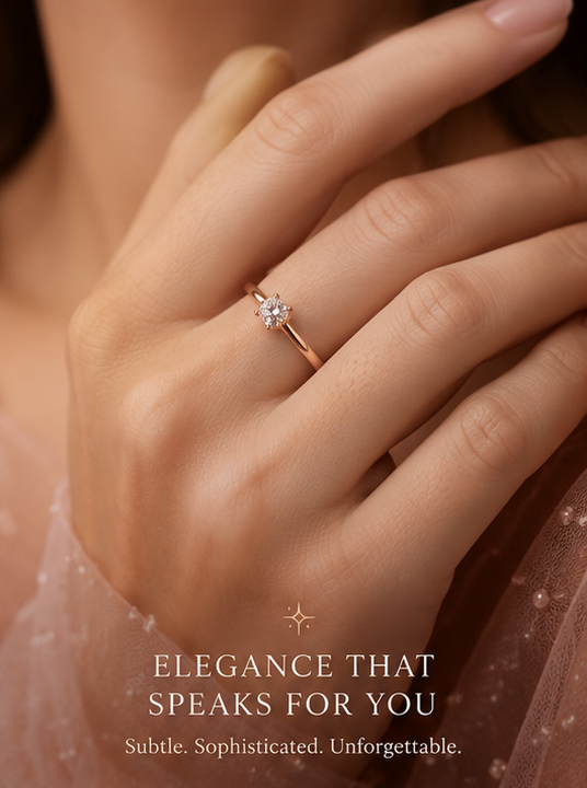 Haven Hour™ Rose Gold Solitaire Ring for Women
