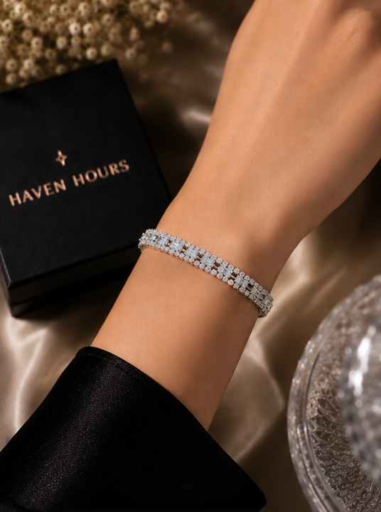 HH Eternity Luxe Bracelet – Silver Crystal Tennis Bracelet