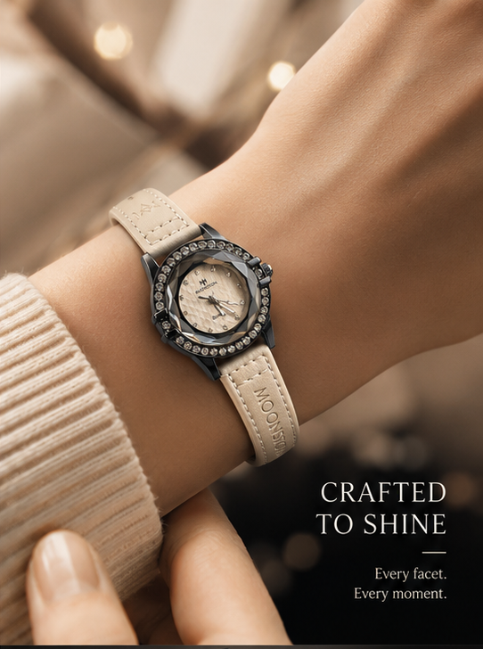 Moonston Celeste Crystal Watch – Ivory Edition