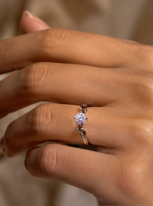 Haven Hour™ Eternal Spark Ring – Luxury Zircon Silver Promise Ring