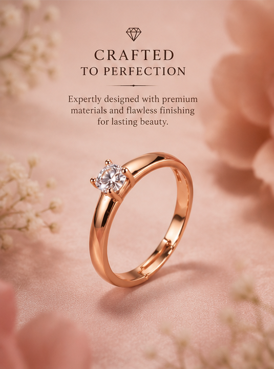Haven Hour™ Rose Gold Solitaire Ring for Women
