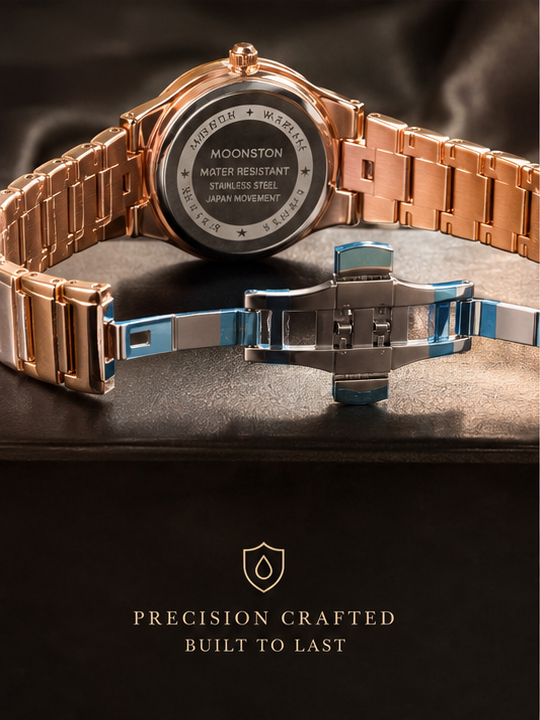 Haven Hour Rose Gold Crystal Luxe Watch – Elegant Women’s Quartz Timepiece