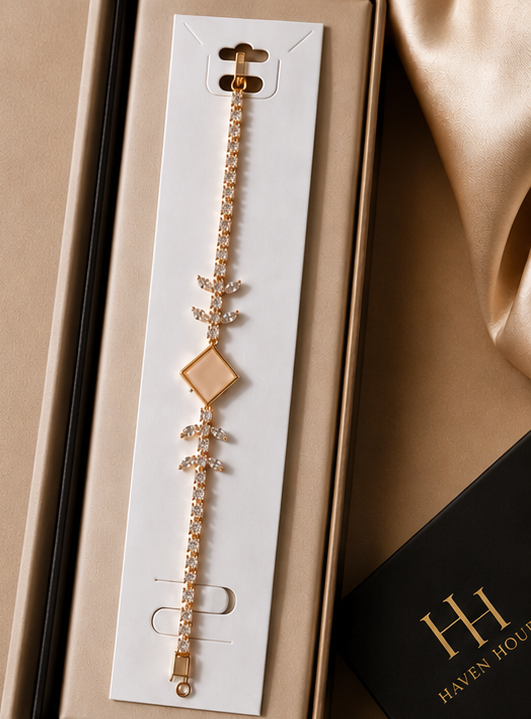 Blush Crystal Luxe Bracelet – Rose Gold Elegance