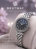 BESTWAY Luxe Crystal Watch – Silver Stone Edition