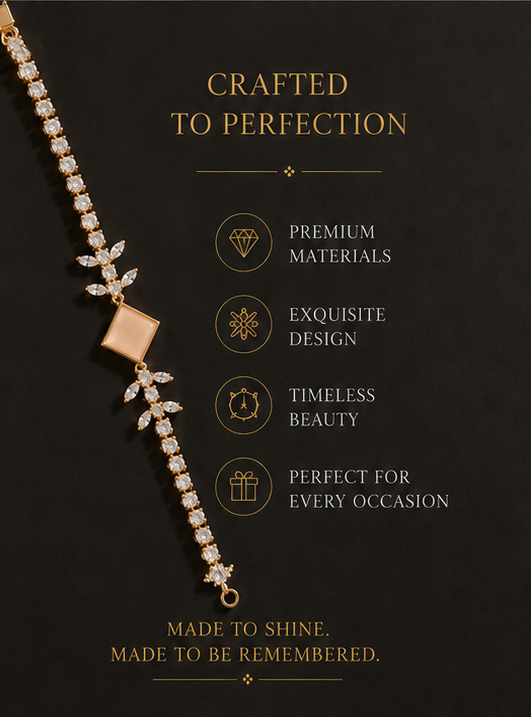 Blush Crystal Luxe Bracelet – Rose Gold Elegance
