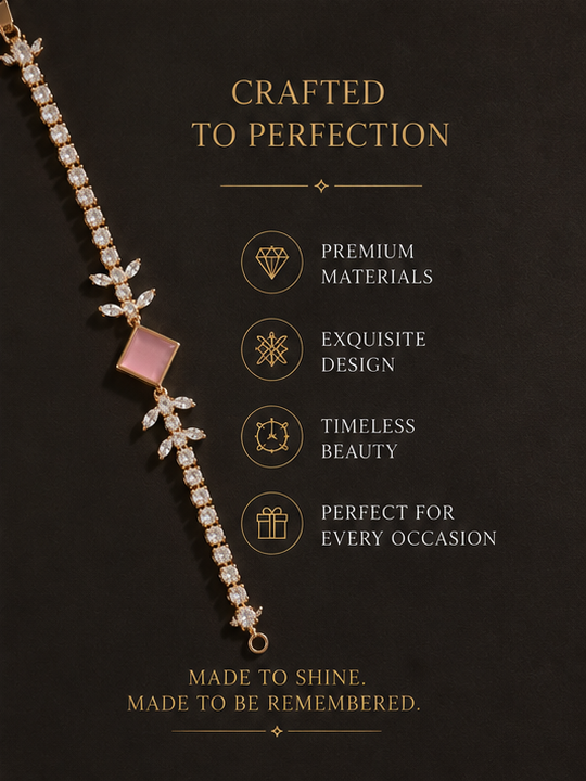 Blush Crystal Luxe Bracelet – Rose Gold Elegance