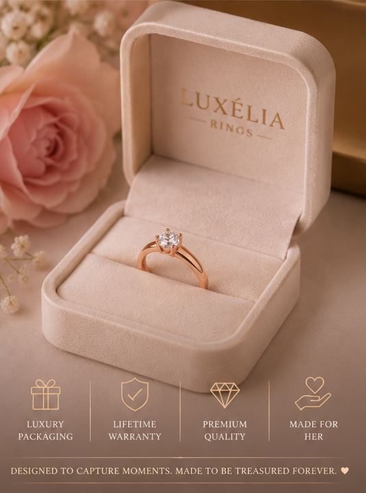 Haven Hour™ Rose Gold Solitaire Ring for Women