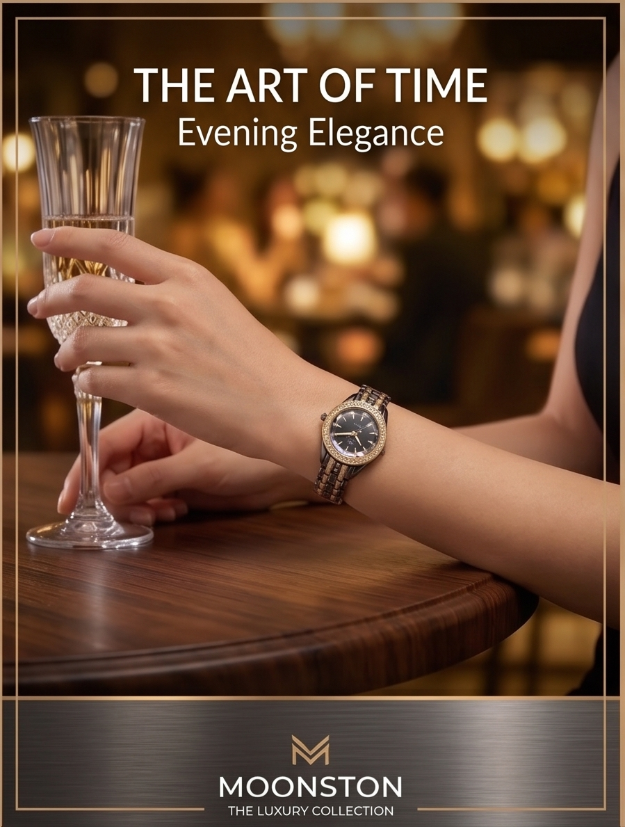 Moonston Elite: The Diamond-Cut Luxury Watch for Women
