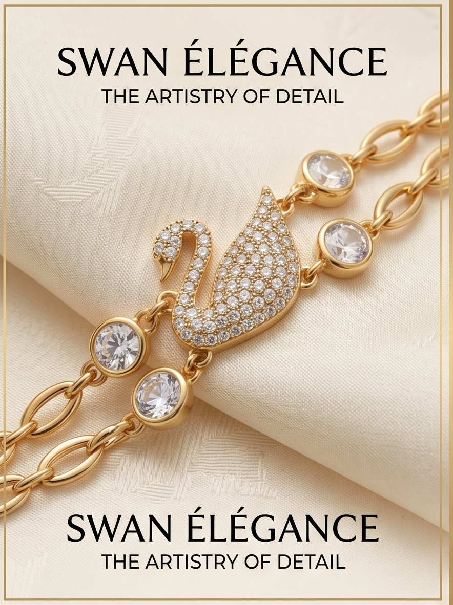 Haven Hours – Swan Élégance Dual-Chain Crystal Bracelet