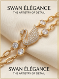 Haven Hours – Swan Élégance Dual-Chain Crystal Bracelet