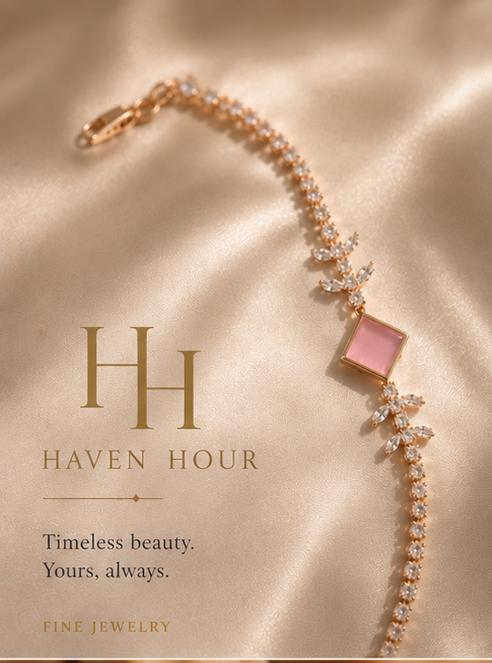 Blush Crystal Luxe Bracelet – Rose Gold Elegance