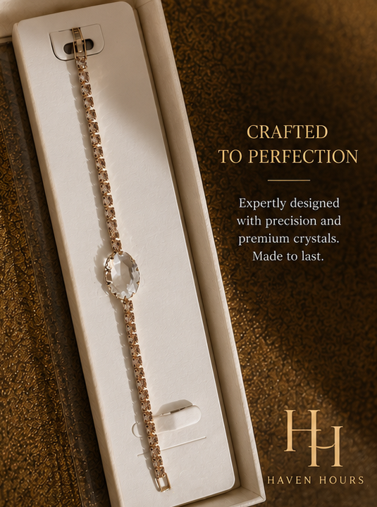 Crystal Elegance Bracelet – Rose Gold Luxury Tennis Bracelet