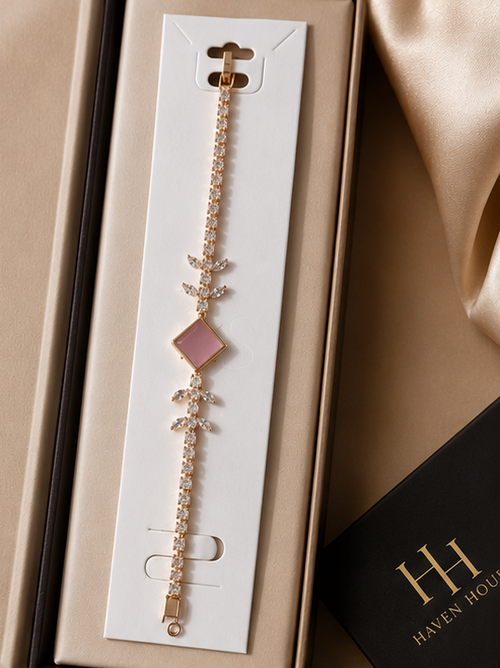 Blush Crystal Luxe Bracelet – Rose Gold Elegance