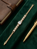 Baguette & Princess Cut Gold-Plated Bracelet