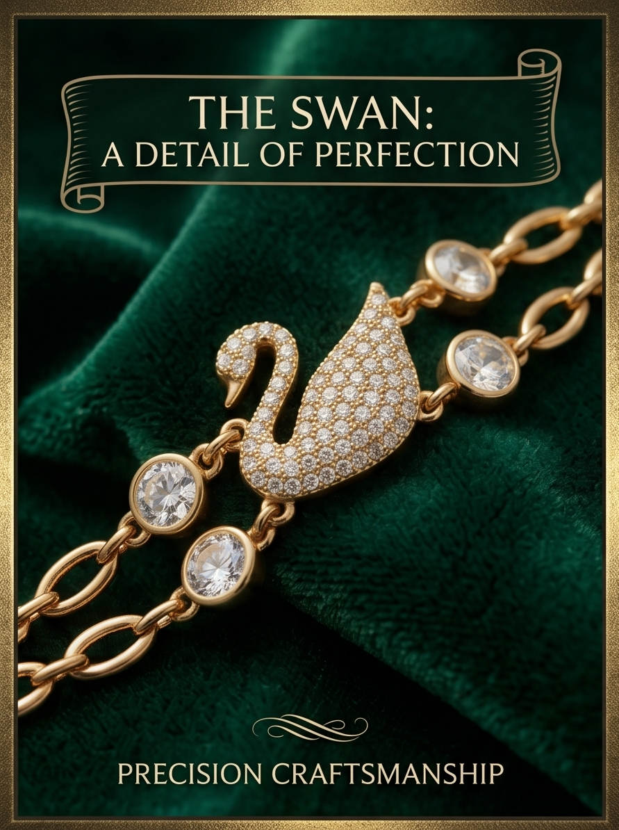 Haven Hours – Swan Élégance Dual-Chain Crystal Bracelet