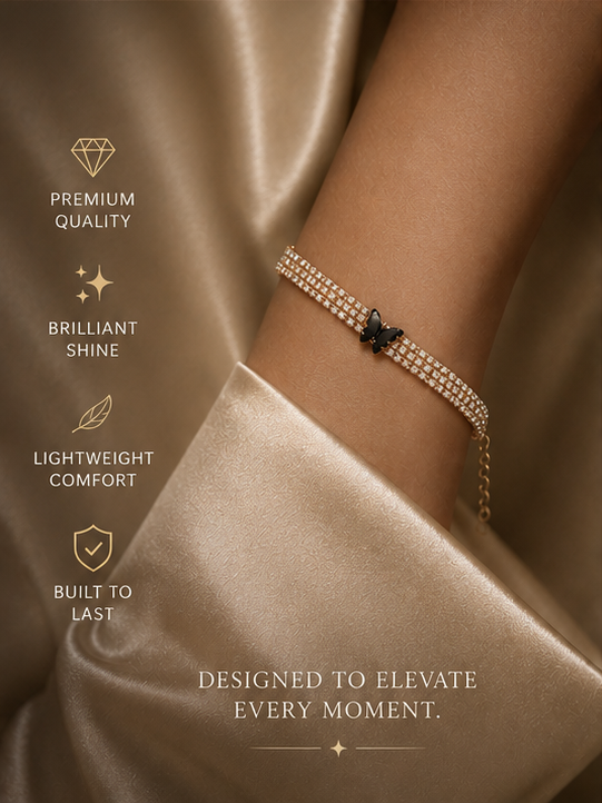 Haven Hour Butterfly Luxe Bracelet – Rose Gold Crystal Elegance
